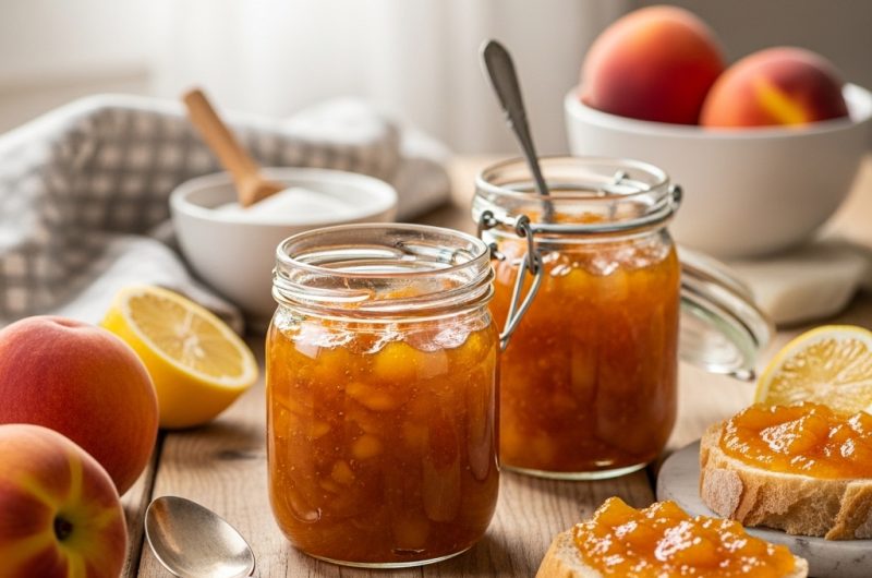 Confiture de Pêche Maison Faible en Sucre