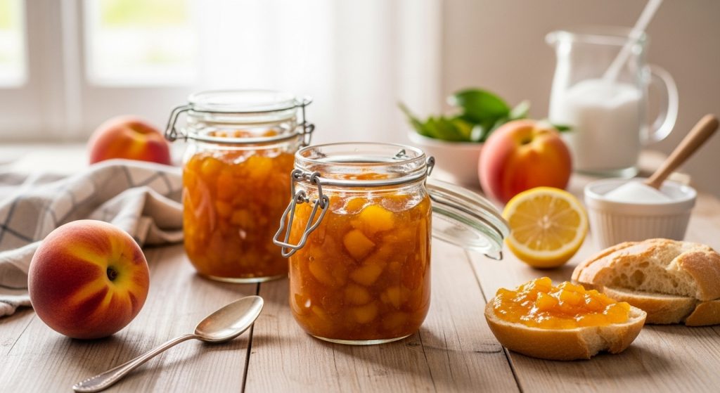 Confiture de Pêche Maison Faible en Sucre