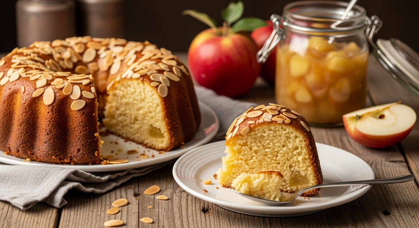Moelleux aux Amandes et Compote de Pommes