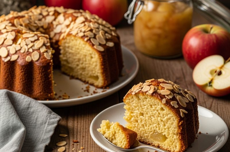 Moelleux aux Amandes et Compote de Pommes