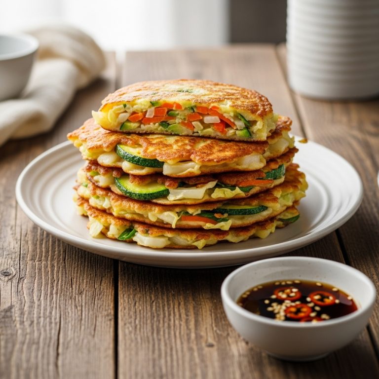 Pancakes coréens aux légumes vegan