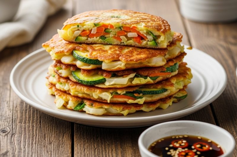 Pancakes coréens aux légumes vegan