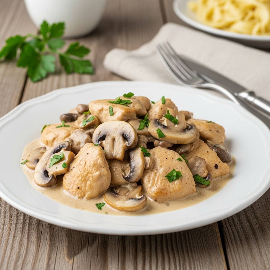 Poulet Stroganoff aux Champignons