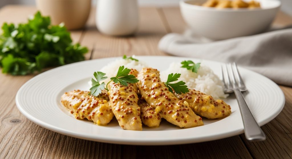 Lanières de poulet à la moutarde

