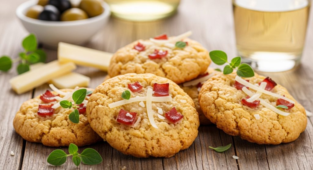 Cookies salés au parmesan et jambon