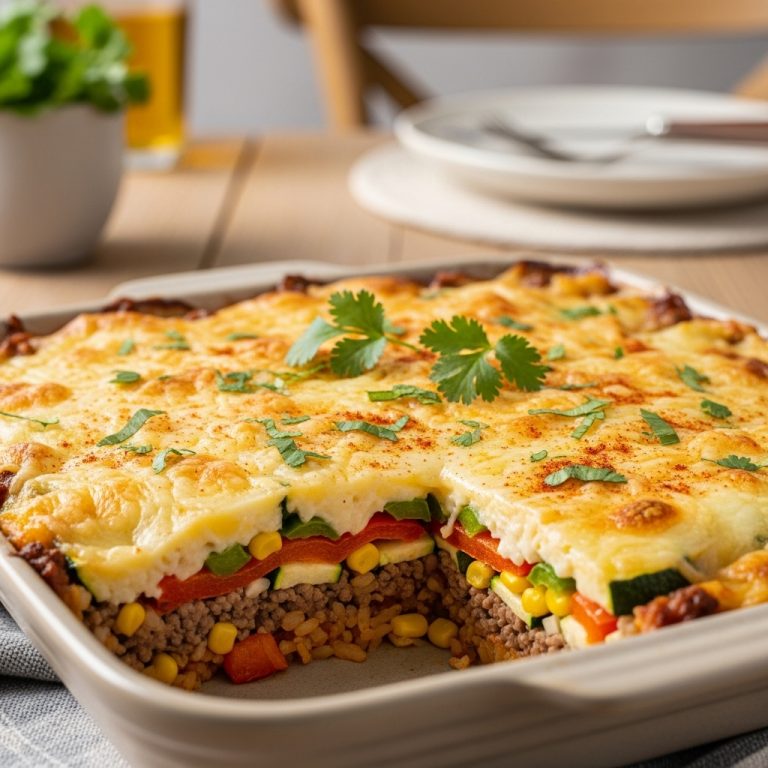 Gratin Mexicain de Riz à la Viande Hachée