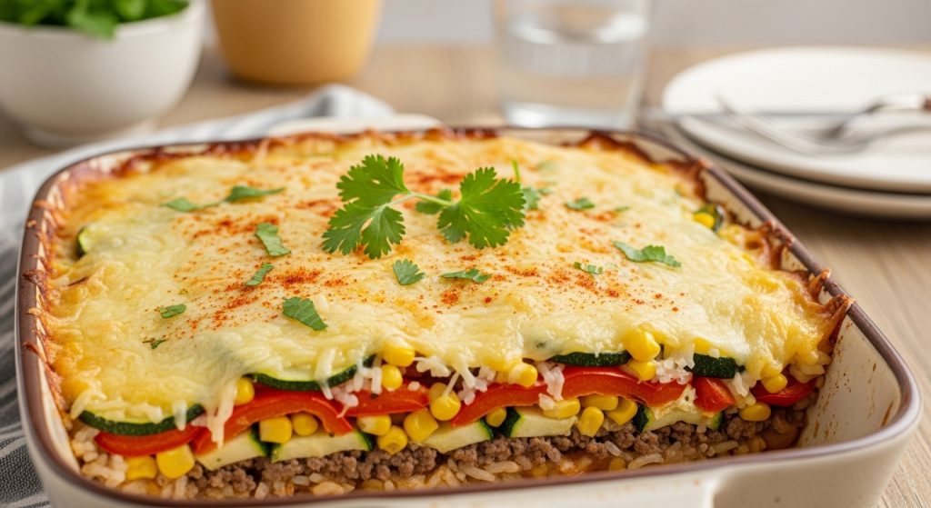 Gratin Mexicain de Riz à la Viande Hachée