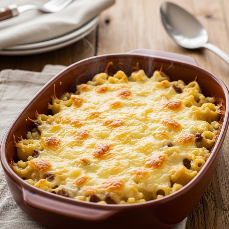 Gratin de Coquillettes à la Raclette et Viande Hachée