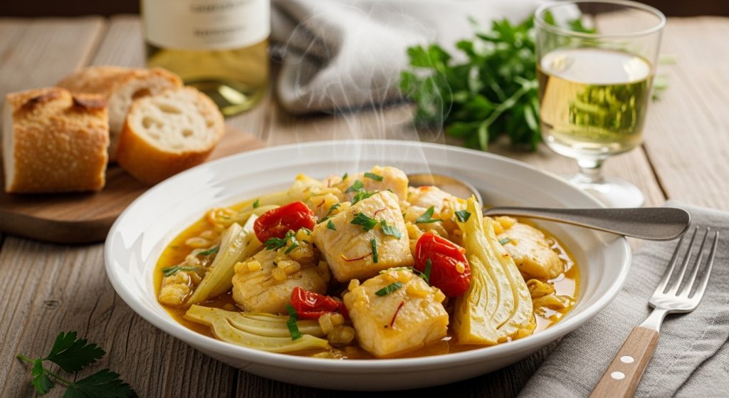 Ragoût de poissons au safran et fenouil