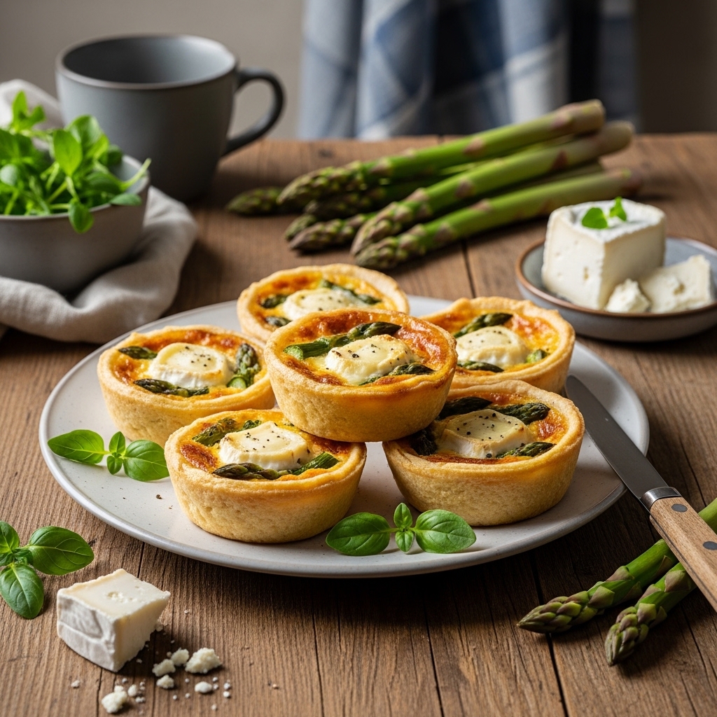 Mini Quiches aux Asperges et au Fromage de Chèvre