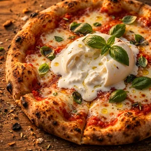 Pizza à la burrata crémeuse